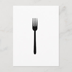 Fork Cutlery Silhouette Simple Art Foodie Love Eat Briefkaart