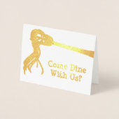 Fork Golden Spaghetti - Invitation Dîner Personnal (Devant)