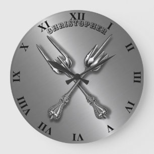  fork Hard Rock Heavy Metal Middle Finger Grote Klok