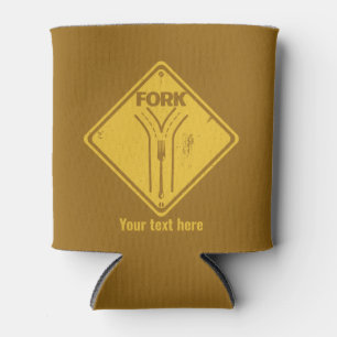 Fork in de weg grappig verkeersbord blikjeskoeler