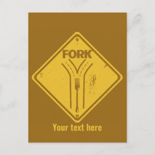 Fork in de weg grappig verkeersbord briefkaart