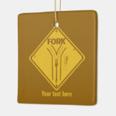 Fork in de weg grappig verkeersbord keramisch ornament (Links)