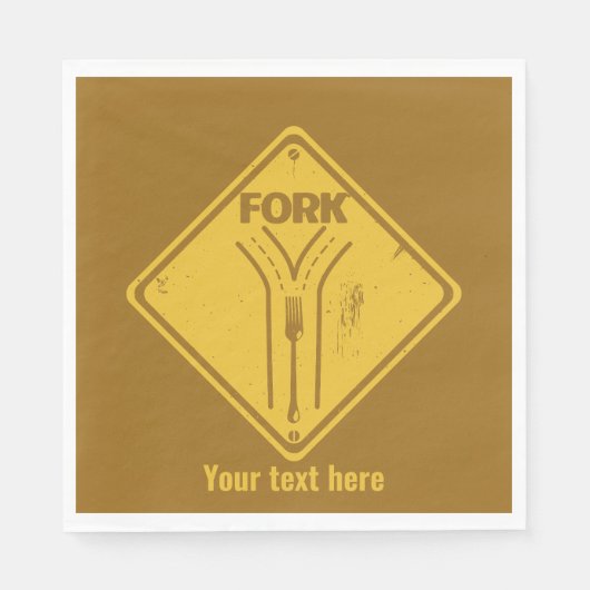 Fork in de weg grappig verkeersbord servet (Voorkant)