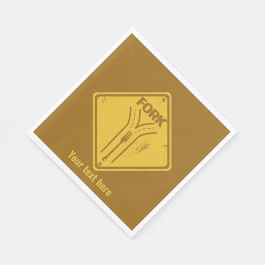 Fork in de weg grappig verkeersbord servet (Hoek)