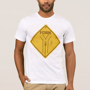 Fork in de weg grappig verkeersbord t-shirt