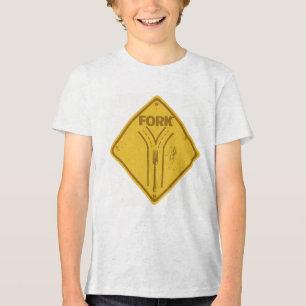 Fork in de weg grappig verkeersbord Tri-Blend shirt