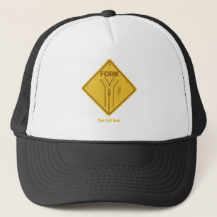 Fork in de weg grappig verkeersbord trucker pet