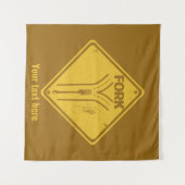 Fork in de weg grappig verkeersbord wandkleed (Voorkant (horizontaal))