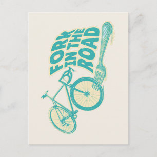 Fork in de weg Grappige fiets Briefkaart