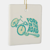Fork in de weg Grappige fiets Keramisch Ornament (Rechts)