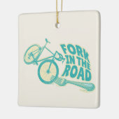 Fork in de weg Grappige fiets Keramisch Ornament (Links)
