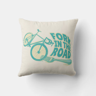 Fork in de weg Grappige fiets Kussen