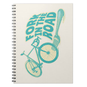 Fork in de weg Grappige fiets Notitieboek