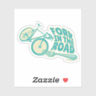 Fork in de weg Grappige fiets Sticker