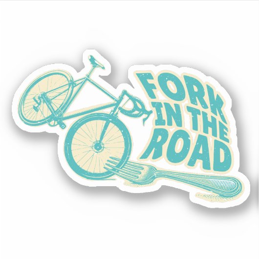 Fork in de weg Grappige fiets Sticker (Voorkant)