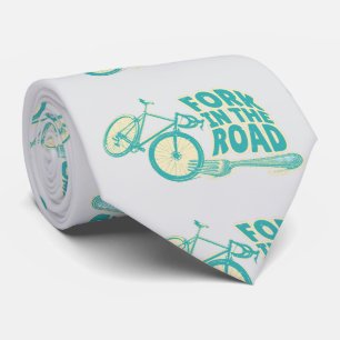 Fork in de weg Grappige fiets Stropdas