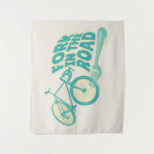 Fork in de weg Grappige fiets Wandkleed (Voorkant)