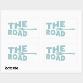 Fork in de weg typografie rechthoekige sticker (Vel)