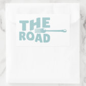 Fork in de weg typografie rechthoekige sticker (Tas)