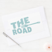 Fork in de weg typografie rechthoekige sticker (Envelop)