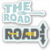 Fork in de weg typografie sticker (Voorkant)