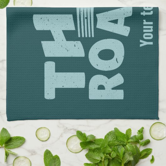 Fork in de weg typografie theedoek (Gevouwen)