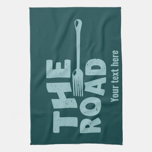 Fork in de weg typografie theedoek (Verticaal)