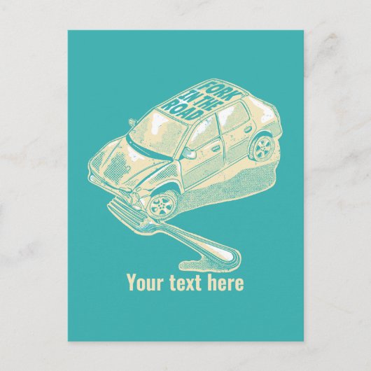 Fork in het verkeersongeval briefkaart (Voorkant)