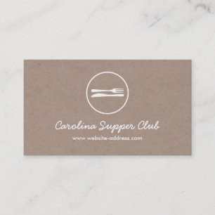 FORK & KNIFE LOGO op Kraft Paper Effect Visitekaartje