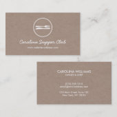 FORK & KNIFE LOGO op Kraft Paper Effect Visitekaartje (Voorkant / Achterkant)