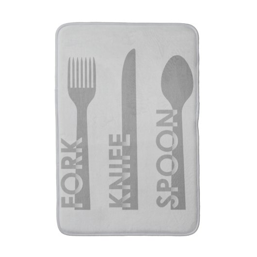 Fork Knife Spoon Badmat (Voorkant Verticaal)