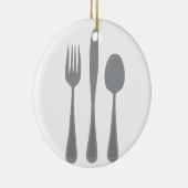 Fork Knife Spoon Keramisch Ornament (Rechts)