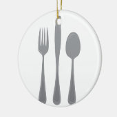 Fork Knife Spoon Keramisch Ornament (Links)