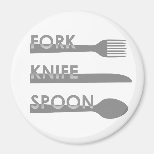Fork Knife Spoon Magneet (Voorkant)