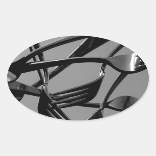 Fork Levitation Ovale Sticker (Voorkant)