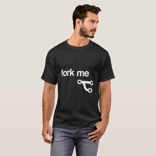 Fork Me Funny Innuendo Coder Git T-shirt (Voorkant volledig)