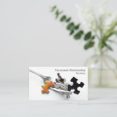 Fork Puzzle-artikelen Aangepaste foto Heath Profes Visitekaartje (Staand voorkant)