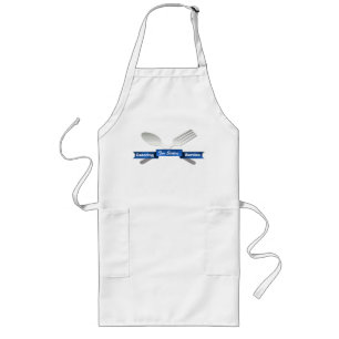 Fork & Spoon & Banner Aangepaste Chef Apron Lang Schort
