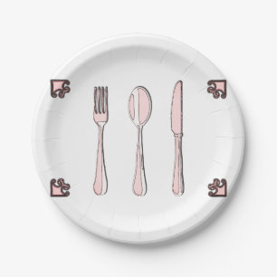Fork, Spoon en Knife Papieren Bordje