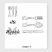 Fork, Spoon en Knife Sticker (Vel)