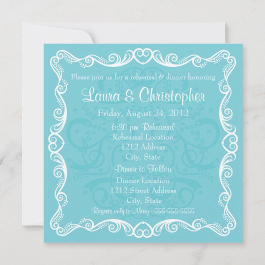 Fork Spoon Knife Rehearsal Diner Uitnodiging (Achterkant)