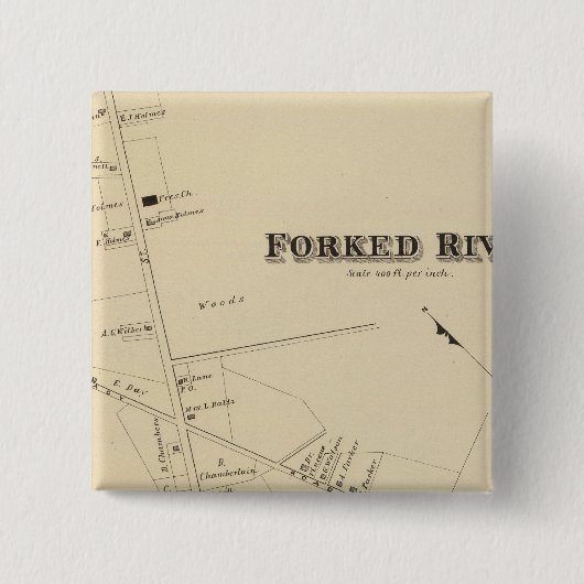 Forked River, New Jersey Vierkante Button 5,1 Cm (Voorkant)