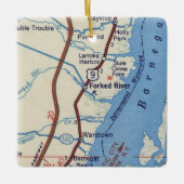 Forked River NJ Map Keramisch Ornament (Voorkant)