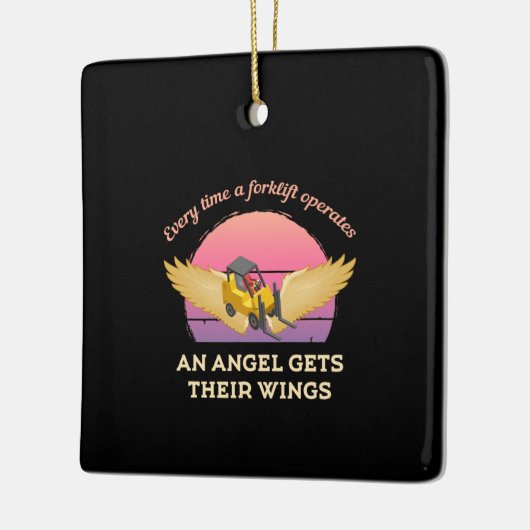Forklift Angel Keramisch Ornament (Links)