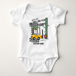 Forklift Construction Theme First Birthday Romper