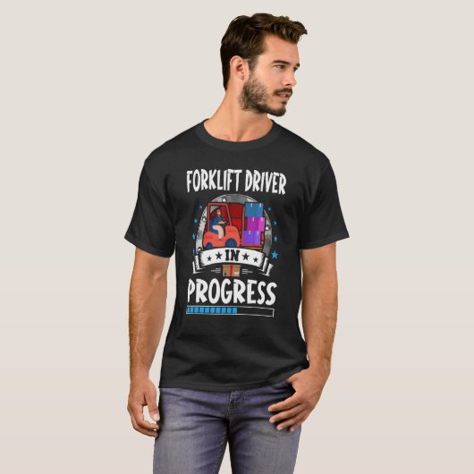 Forklift Driver In Progress Trainee Student T-shirt (Voorkant volledig)