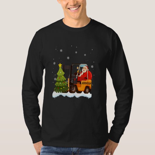 Forklift Driver Operator Santa Claus Teamster Chri T-shirt (Voorkant)