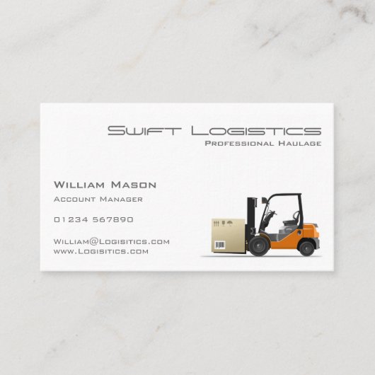 Forklift, Logistique - Carte de visite professionn (Devant)