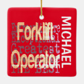 Forklift Operator Extraordinaire CUSTOM Keramisch Ornament (Achterkant)