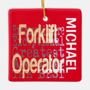 Forklift Operator Extraordinaire CUSTOM Keramisch Ornament